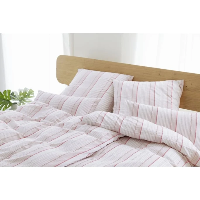 Elegante Shady Seersucker-Bettwäsche - 135x200 / 80x80 Cm - Rouge 5 Elegante Shady Seersucker-Bettwäsche - 135x200 / 80x80 Cm - Rouge – Bild 3