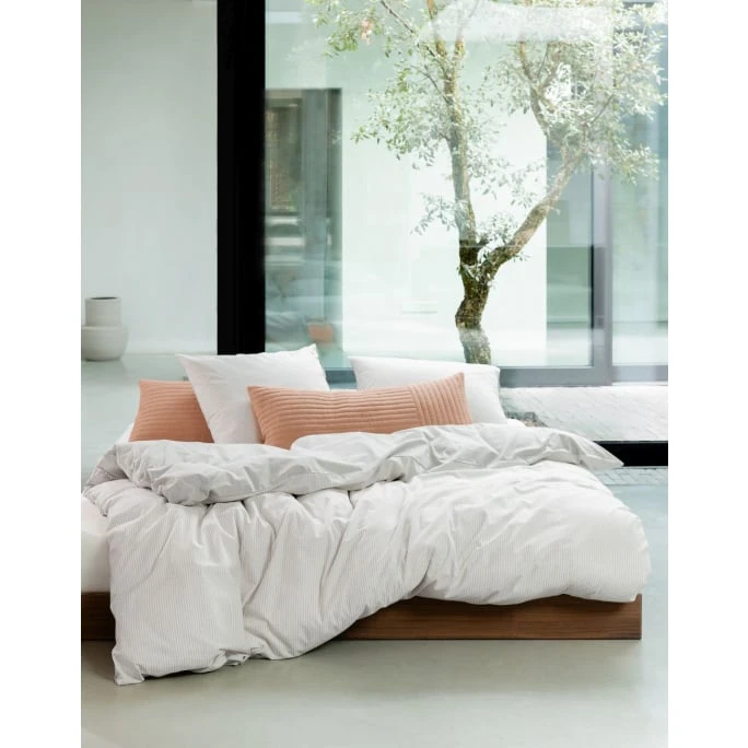 Marc O'Polo Skei Bettwäsche-Set Mit Recycling-Baumwolle - 135x200 / 80x80 Cm - Hellgrau 4 Marc O'Polo Skei Bettwäsche-Set Mit Recycling-Baumwolle - 135x200 / 80x80 Cm - Hellgrau – Bild 2