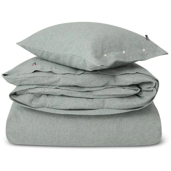 Lexington Striped Bettwäscheset Aus Flanell - 135x200 / 80x80 Cm - Green/off White 3 Lexington Striped Bettwäscheset Aus Flanell - 135x200 / 80x80 Cm - Green/off White