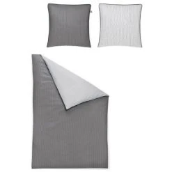 Irisette LINEA 8021 Satin Bettwäsche - 135x200 / 80x80 Cm - Grafit