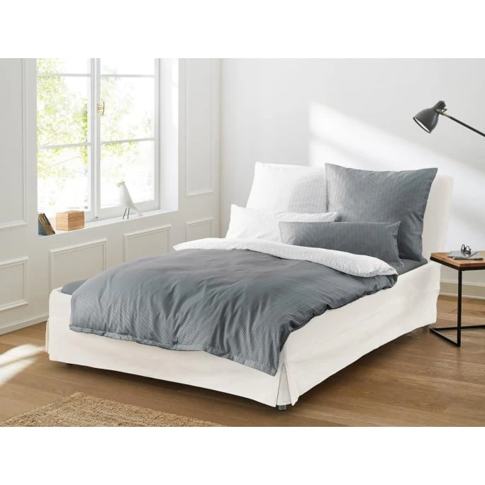 Irisette LINEA 8021 Satin Bettwäsche - 135x200 / 80x80 Cm - Grafit 4 Irisette LINEA 8021 Satin Bettwäsche - 135x200 / 80x80 Cm - Grafit – Bild 2