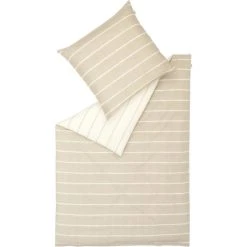 Schöner Wohnen Match Bettwäsche Set Aus Chambray - 135x200 / 80x80 Cm - Sand