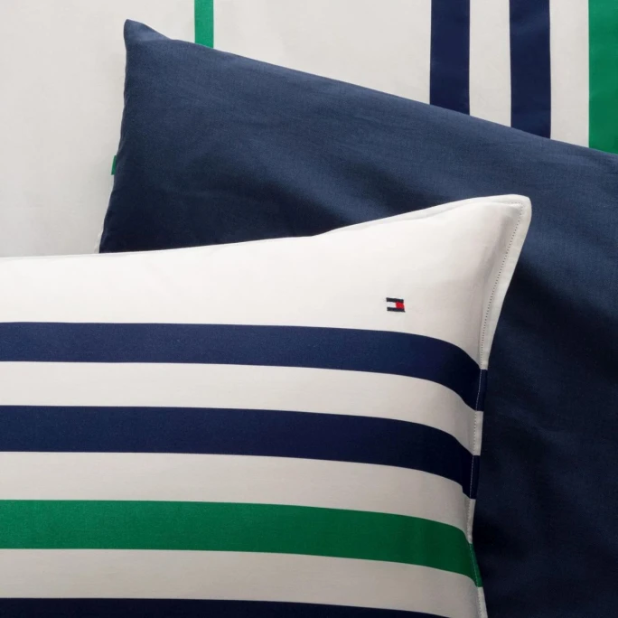 Tommy Hilfiger LINEAR PLAY Satin-/Twill-Bettwäsche-Set - 135x200 / 80x80 Cm - Green 6 Tommy Hilfiger LINEAR PLAY Satin-/Twill-Bettwäsche-Set - 135x200 / 80x80 Cm - Green – Bild 4