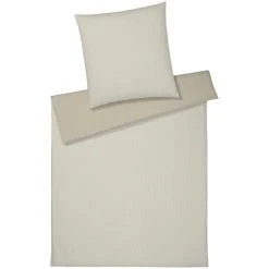 Elegante Tender Bettwäsche-Set Aus Soft-Flanell - 155x220 / 80x80 Cm - Sand