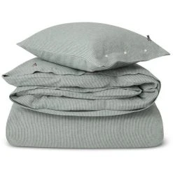 Lexington Striped Bettwäscheset Aus Flanell - 155x220 / 80x80 Cm - White/green