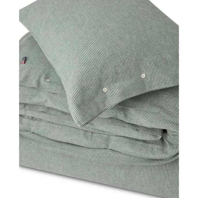 Lexington Striped Bettwäscheset Aus Flanell - 155x220 / 80x80 Cm - White/green 4 Lexington Striped Bettwäscheset Aus Flanell - 155x220 / 80x80 Cm - White/green – Bild 2