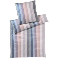 Elegante Brilliant Bettwäsche-Set Aus Mako-Jersey - 135x200 / 40x80 Cm - Blush-blue