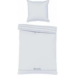 Bench Bettwäsche-Set Gestreift Aus Renforcé-Baumwolle - 135x200 / 80x80 Cm - Grau