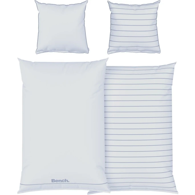 Bench Bettwäsche-Set Gestreift Aus Renforcé-Baumwolle - 135x200 / 80x80 Cm - Grau 4 Bench Bettwäsche-Set Gestreift Aus Renforcé-Baumwolle - 135x200 / 80x80 Cm - Grau – Bild 2