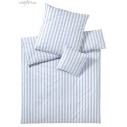 Elegante Lido Perkal-Bettwäsche - 135x200 / 80x80 Cm - Hellblau