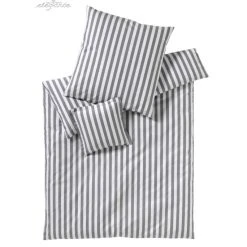 Elegante Lido Bettwäsche Aus Web-Perkal - 155x200 / 80x80 Cm - Silber