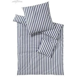 Elegante Lido Bettwäsche Aus Web-Perkal - 155x200 / 80x80 Cm - Marine