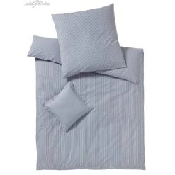 Elegante Classico Bettwäsche Aus Web-Perkal - 155x200 / 80x80 Cm - Marine