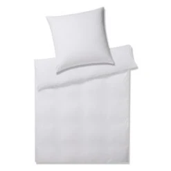 Elegante Solid Stripe Bettwäsche Aus Mako-Jersey - 155x220 / 80x80 Cm - Weiß