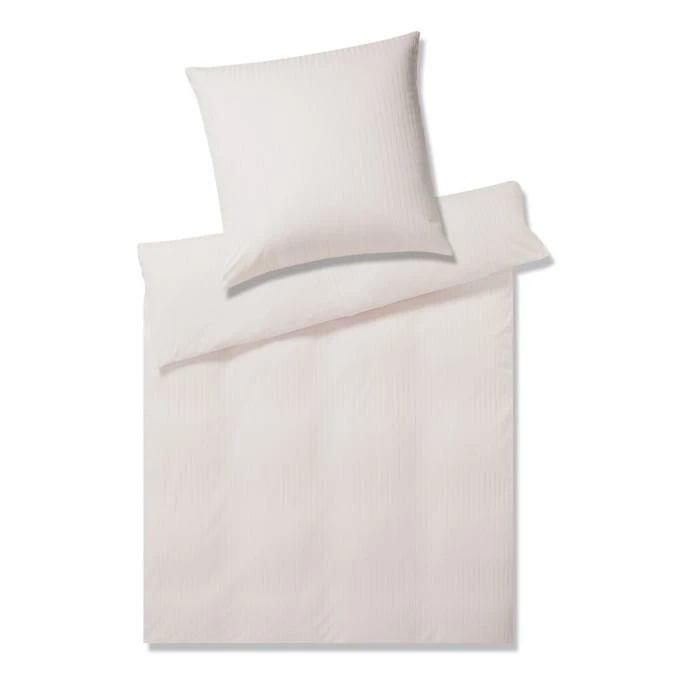 Elegante Solid Stripe Bettwäsche Aus Mako-Jersey - 135x200 / 80x80 Cm - Rose 3 Elegante Solid Stripe Bettwäsche Aus Mako-Jersey - 135x200 / 80x80 Cm - Rose