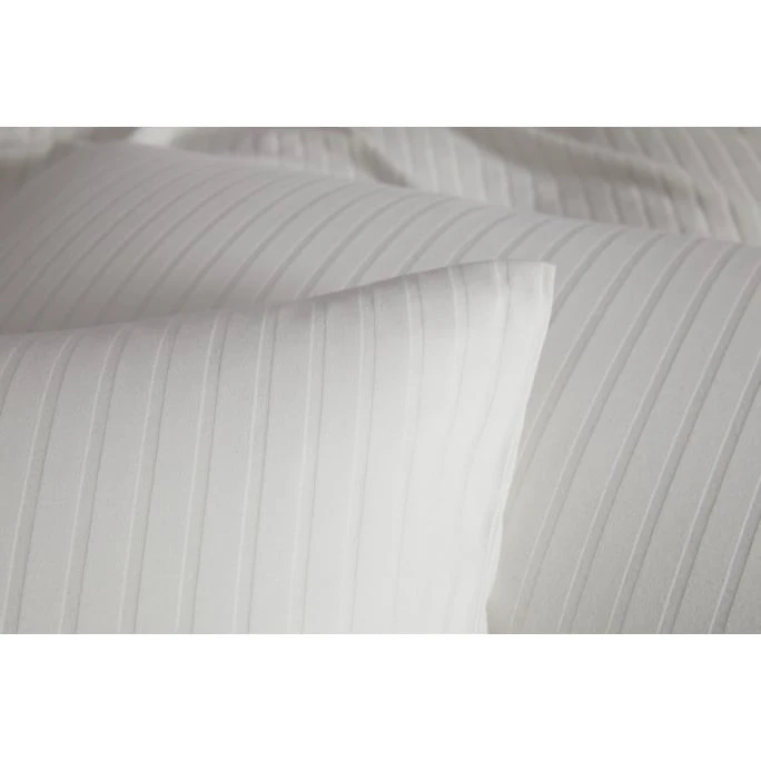 Elegante Solid Stripe Bettwäsche Aus Mako-Jersey - 135x200 / 80x80 Cm - Wollweiß 4 Elegante Solid Stripe Bettwäsche Aus Mako-Jersey - 135x200 / 80x80 Cm - Wollweiß – Bild 2