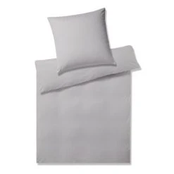 Elegante Solid Stripe Bettwäsche Aus Mako-Jersey - 135x200 / 80x80 Cm - Greige