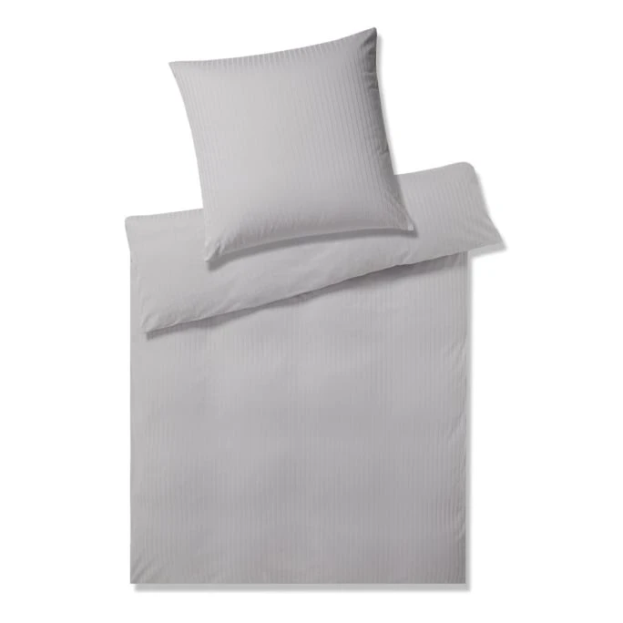 Elegante Solid Stripe Bettwäsche Aus Mako-Jersey - 135x200 / 80x80 Cm - Greige 3 Elegante Solid Stripe Bettwäsche Aus Mako-Jersey - 135x200 / 80x80 Cm - Greige