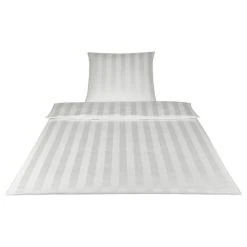 Elegante Noblesse Bettwäsche Aus Mako-Satin - 155x220 / 40x80 Cm - Weiß