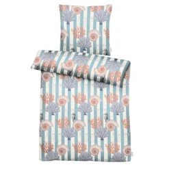 Apelt Moonlight Koralle Bettwäsche-Set - 135x200 / 80x80 Cm - Blau-weiß-rot