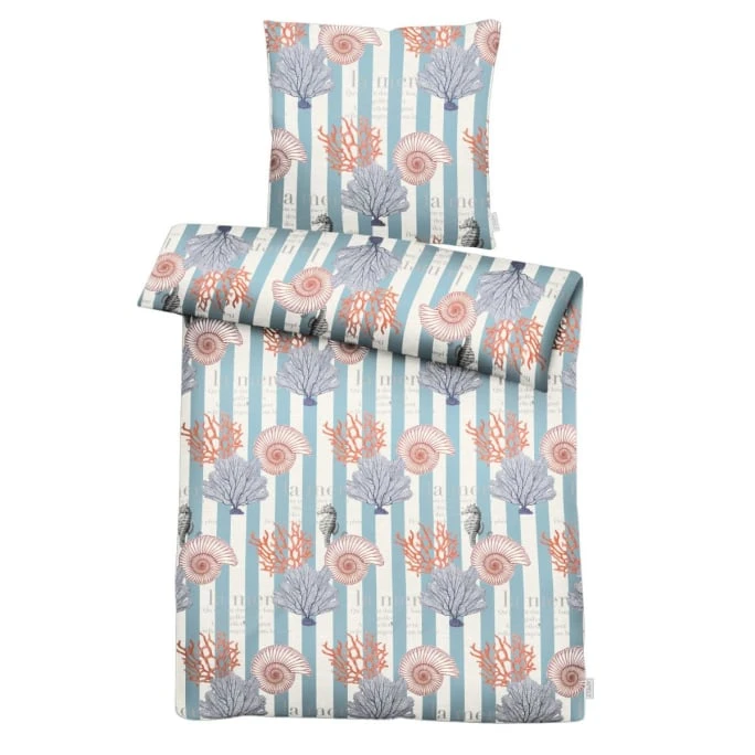 Apelt Moonlight Koralle Bettwäsche-Set - 135x200 / 80x80 Cm - Blau-weiß-rot 3 Apelt Moonlight Koralle Bettwäsche-Set - 135x200 / 80x80 Cm - Blau-weiß-rot