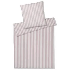 Elegante Lido Web-Perkal Bettwäsche-Set - 135x200 / 80x80 Cm - Puder