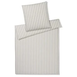 Elegante Lido Web-Perkal Bettwäsche-Set - 135x200 / 80x80 Cm - Clay