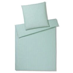 Elegante Sailor Halbleinen Bettwäsche-Set - 135x200 / 80x80 Cm - Mint