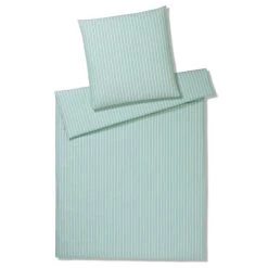 Elegante Sailor Halbleinen Bettwäsche-Set - 135x200 / 40x80 Cm - Mint