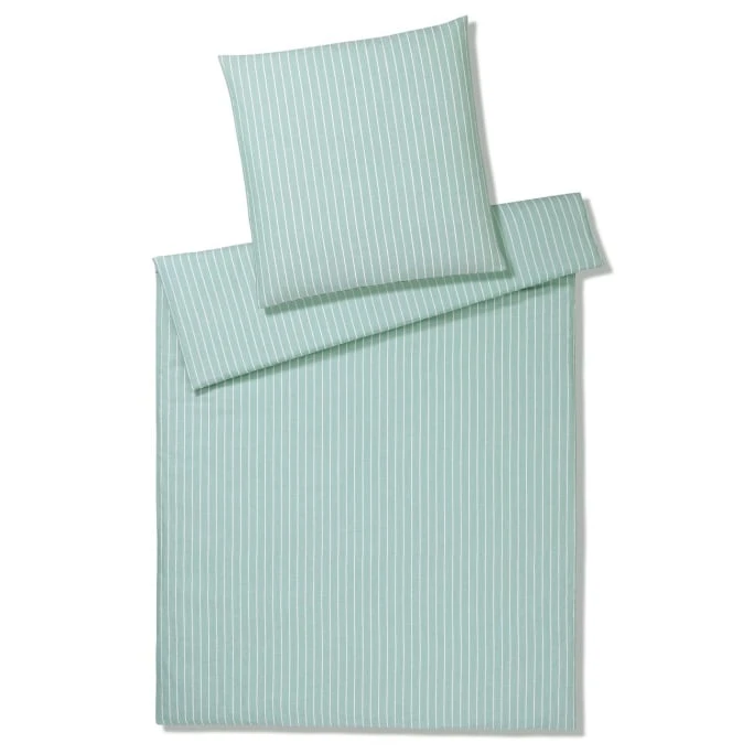 Elegante Sailor Halbleinen Bettwäsche-Set - 135x200 / 40x80 Cm - Mint 3 Elegante Sailor Halbleinen Bettwäsche-Set - 135x200 / 40x80 Cm - Mint
