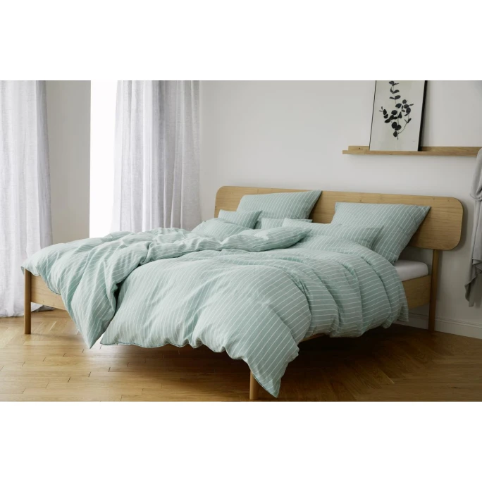 Elegante Sailor Halbleinen Bettwäsche-Set - 135x200 / 40x80 Cm - Mint 4 Elegante Sailor Halbleinen Bettwäsche-Set - 135x200 / 40x80 Cm - Mint – Bild 2