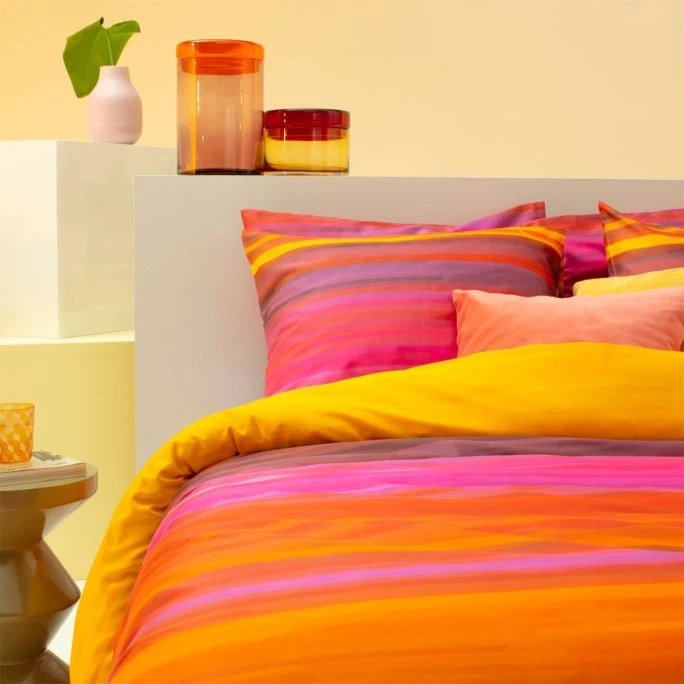 Damai Lucid Satin Bettwäsche-Set - 135x200 / 80x80 Cm - Orange 4 Damai Lucid Satin Bettwäsche-Set - 135x200 / 80x80 Cm - Orange – Bild 2