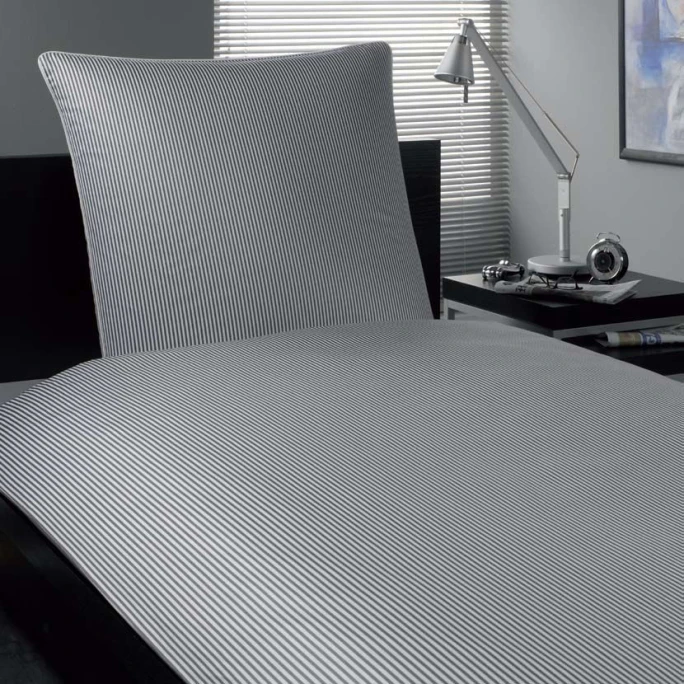 Elegante Hamburger Streifen Bettwäsche - 135x200 / 40x80 Cm - Grau-weiß 4 Elegante Hamburger Streifen Bettwäsche - 135x200 / 40x80 Cm - Grau-weiß – Bild 2