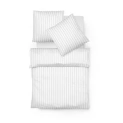 Fleuresse Rubin Bettwäsche-Set Aus Satin - 135x200 / 80x80 Cm - Weiß