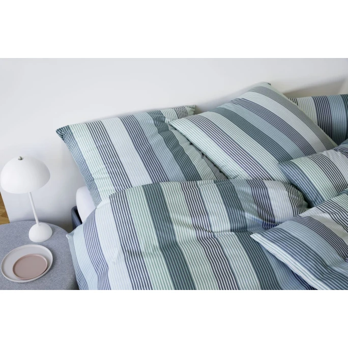 Elegante Brilliant Bettwäsche-Set Aus Mako-Jersey - 135x200 / 40x80 Cm - Blaugrün 4 Elegante Brilliant Bettwäsche-Set Aus Mako-Jersey - 135x200 / 40x80 Cm - Blaugrün – Bild 2