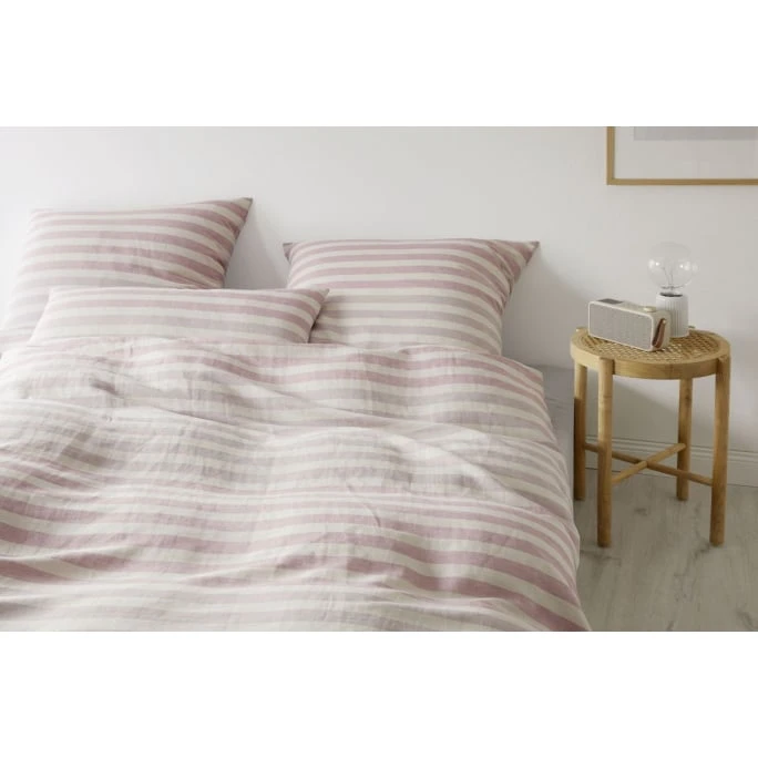 Elegante Clear Halbleinen Bettwäsche - 155x220 / 40x80 Cm - Blush 5 Elegante Clear Halbleinen Bettwäsche - 155x220 / 40x80 Cm - Blush – Bild 3