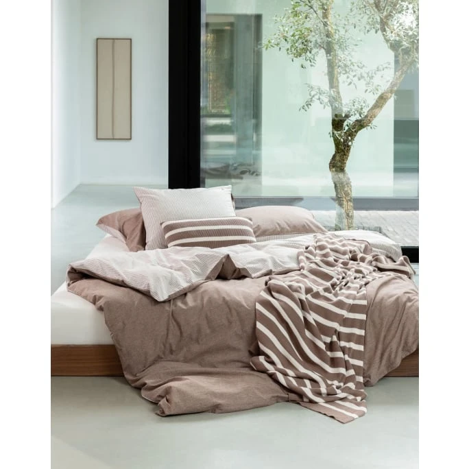 Marc O'Polo Skei Bettwäsche-Set Mit Recycling-Baumwolle - 200x200 / 2x80x80 Cm - Braun 4 Marc O'Polo Skei Bettwäsche-Set Mit Recycling-Baumwolle - 200x200 / 2x80x80 Cm - Braun – Bild 2