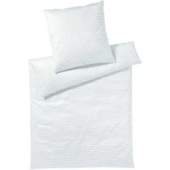 Elegante Tides Bettwäsche-Set Aus Mako-Satin - 135x200 / 40x80 Cm - Silbergrau