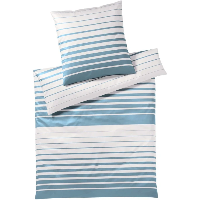 Elegante Refine Bettwäsche-Set Aus Mako-Satin - 135x200 / 40x80 Cm - Grau-aqua 3 Elegante Refine Bettwäsche-Set Aus Mako-Satin - 135x200 / 40x80 Cm - Grau-aqua