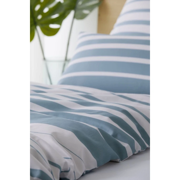 Elegante Refine Bettwäsche-Set Aus Mako-Satin - 135x200 / 40x80 Cm - Grau-aqua 4 Elegante Refine Bettwäsche-Set Aus Mako-Satin - 135x200 / 40x80 Cm - Grau-aqua – Bild 2