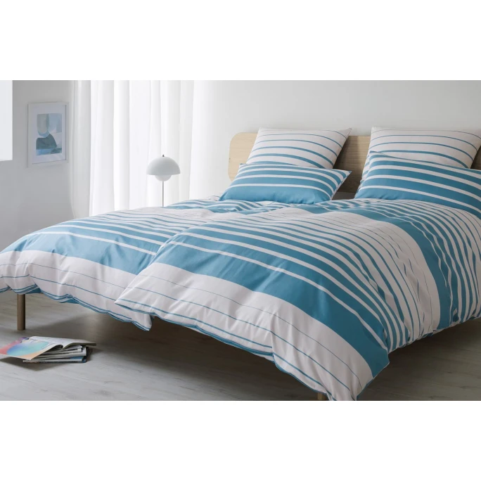 Elegante Refine Bettwäsche-Set Aus Mako-Satin - 135x200 / 40x80 Cm - Grau-aqua 5 Elegante Refine Bettwäsche-Set Aus Mako-Satin - 135x200 / 40x80 Cm - Grau-aqua – Bild 3