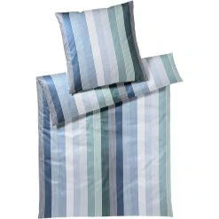 Elegante Brilliant Bettwäsche-Set Aus Mako-Jersey - 135x200 / 80x80 Cm - Grün-blau