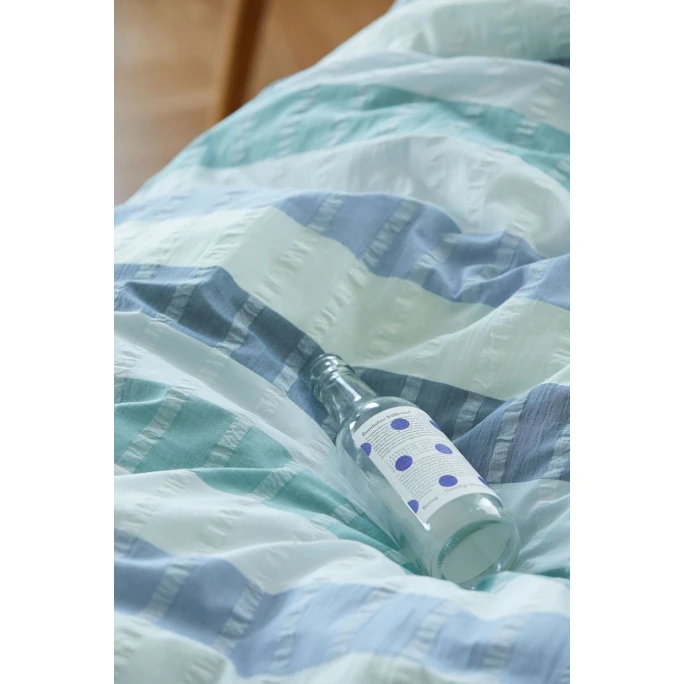 Elegante Gotland Bettwäsche-Set Aus Web-Seersucker - 135x200 / 80x80 Cm - Aqua 4 Elegante Gotland Bettwäsche-Set Aus Web-Seersucker - 135x200 / 80x80 Cm - Aqua – Bild 2