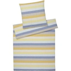 Elegante Gotland Bettwäsche-Set Aus Web-Seersucker - 135x200 / 40x80 Cm - Sonne