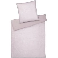 Elegante Whisper Bettwäsche-Set Aus Halbleinen - 135x200 / 80x80 Cm - Puder