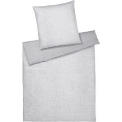 Elegante Whisper Bettwäsche-Set Aus Halbleinen - 135x200 / 40x80 Cm - Hellgrau