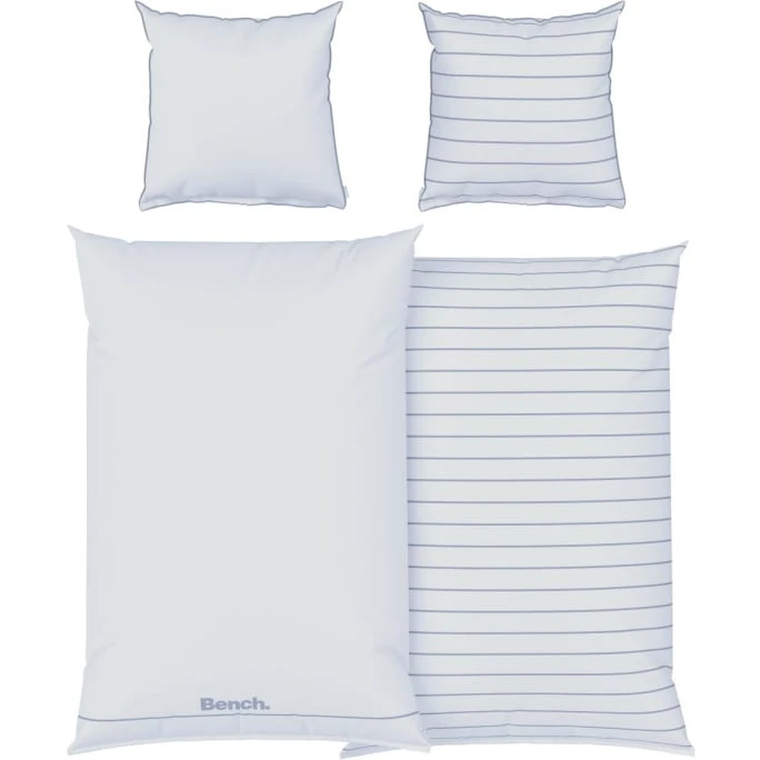 Bench Bettwäsche-Set Gestreift Aus Renforcé-Baumwolle - 155x220 / 80x80 Cm - Grau 4 Bench Bettwäsche-Set Gestreift Aus Renforcé-Baumwolle - 155x220 / 80x80 Cm - Grau – Bild 2