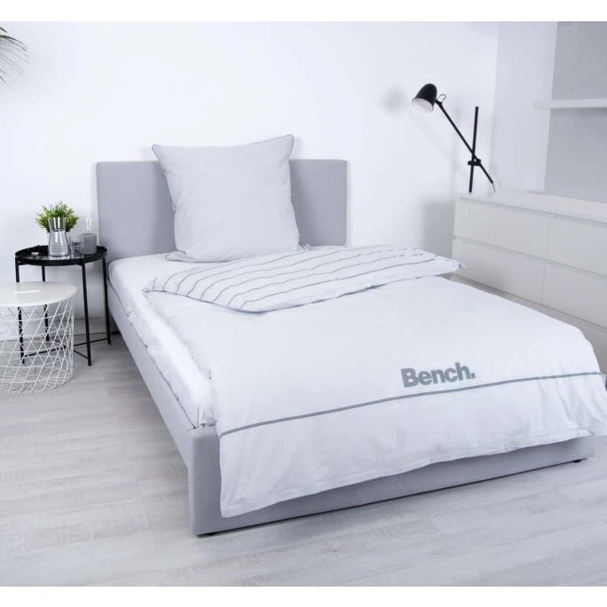 Bench Bettwäsche-Set Gestreift Aus Renforcé-Baumwolle - 155x220 / 80x80 Cm - Grau 6 Bench Bettwäsche-Set Gestreift Aus Renforcé-Baumwolle - 155x220 / 80x80 Cm - Grau – Bild 4