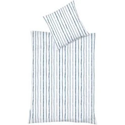 Fleuresse Provence Cassis Wendebettwäsche-Set Aus Halbleinen - 155x200 / 80x80 Cm - Blau