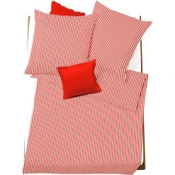 Fleuresse Rio Bettwäsche-Set Aus Seersucker - 155x200 / 80x80 Cm - Orange-red